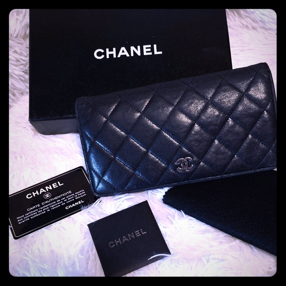 🖤Chanel CC Matelasse Bifold Long Wallet 𝑊𝑂𝐶🌸